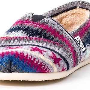 TOMS Shoes Knit Shearling Slip Ons - Size W's 6